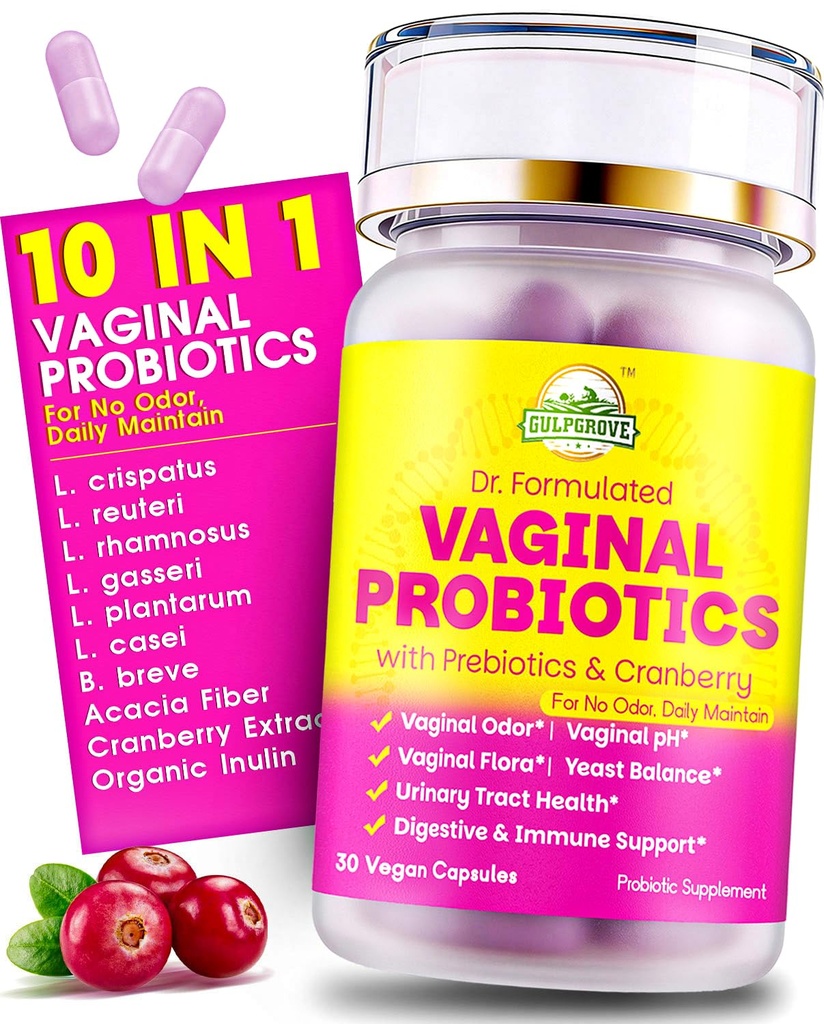 Prebiyotiks & Cranberry ile Kadınlar için Vaginal Probiyotikler - Dr. Formulated Feminine pH Denge Günlük Tamam, Destekler Vaginal Odor Control & Urinary Tract Health, 30 Servisler