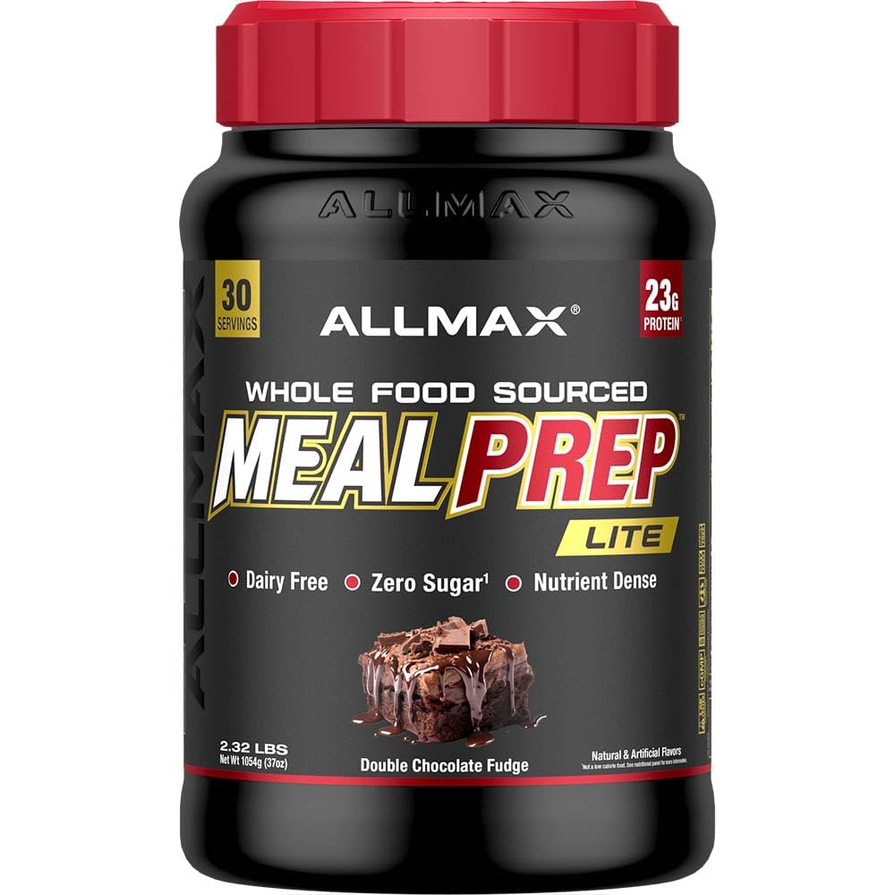 ALLMAX Beslenme MealPrep Lite Whole-food protein Toz, Süt Özgür, Keto-Friendly, 23g Protein, 30 Hizmet (Çift Çikolata Fudge)