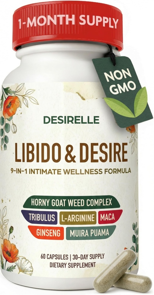 Libido Kadınları Hızlı Yasası için Destek - Hornygoatweed, Tribulus Terrestris ve Maca Root, Enhancing Supplements for Çiftler 60ct, 30-Day Supply USA Tested