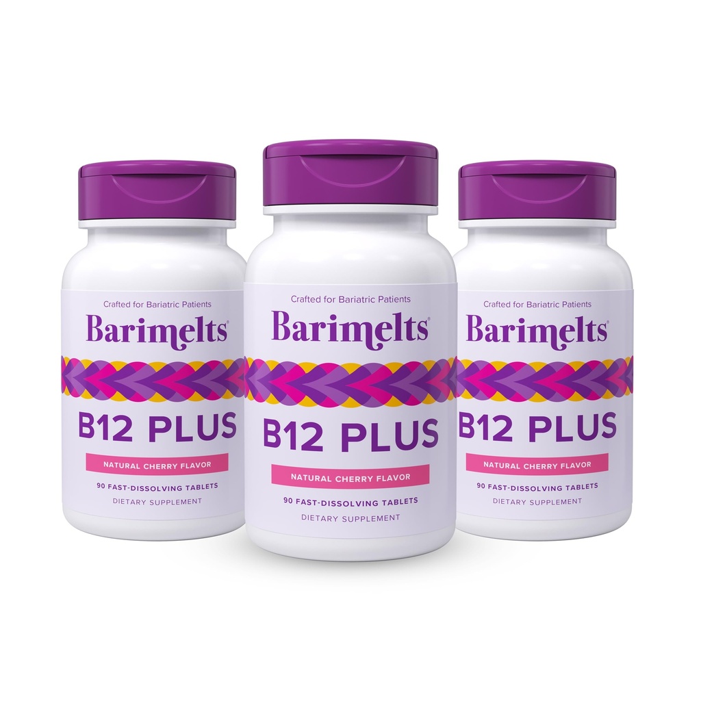 BariMelts Vitamin B12 Plus, 270 Fast-Dis çözme Tabletleri (9-Month Supply), Kadınlar için Sugar-Free Bariatric Vitaminleri, B6, Folate ve Biotin, Natural Cherry Flavor