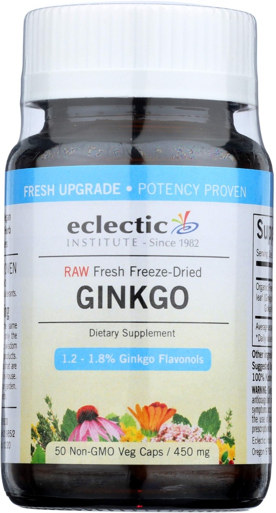 Eclectic Ginkgo 450 Mg Fduv with Glass, Blue, 50 Count