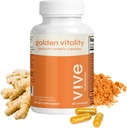 Golden Vitality Turmeric Curcumin Capsules - Platinum Meeting with 95 Curcuminoids, Glucosamine, Chondroitin, MSM & BioPerine - Ortak & Bone Support - 60 Count, 30 Days Supply