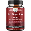 CoQ10 Supplement ile Red Yeast Rice - Gelişmiş Sağlıklı Kalp ve Sağlıklı Kolesterol Seviyeleri Erkekler ve Kadınlar için Formula - En Az Pirinç ile Ekstra Güç Kapsülü, CoQ1308 Count Capsules