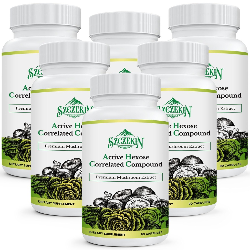 Aktif Hexose Corlev bileşikler 1500 mg Supplement, Natural 8 Mushroom Extract Supplement, Immune System, Liver Function, Natural Killer ve T Hücreler Aktivitesi, 540 Veggie Capsules
