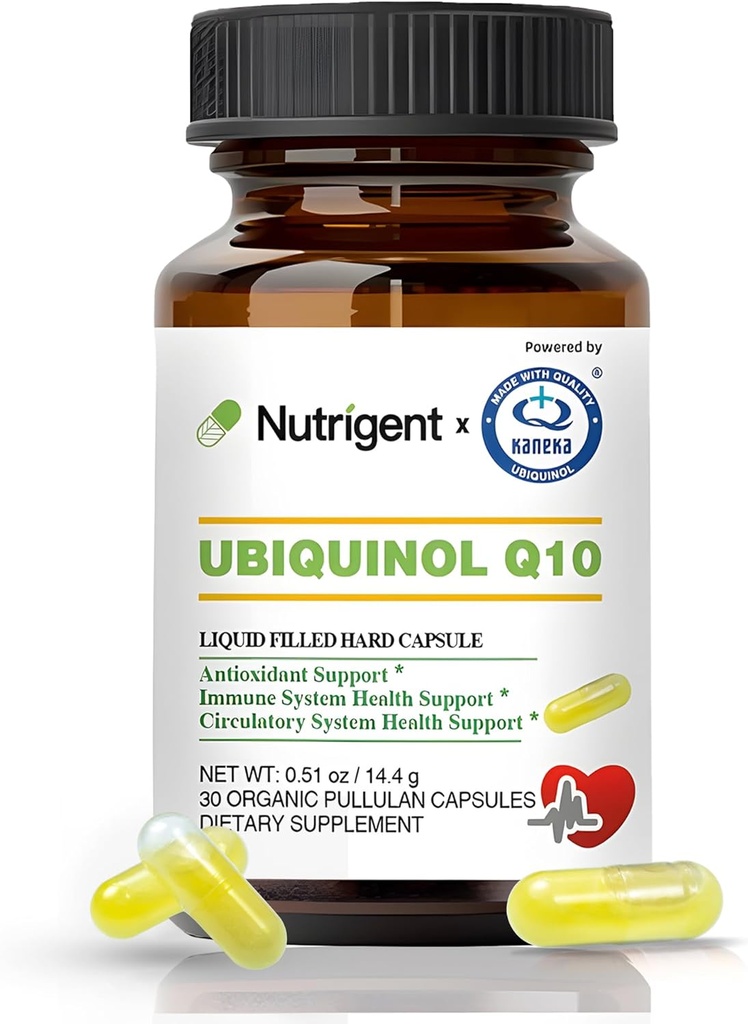 Ubiquinol CoQ10 50 mg, Liquid Filled Organik Capsules, High Abxia Coenzyme Q10 Supplements, Antioksi for Heart Health & Energy Production, 30