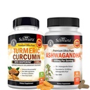 Ekstra Kuvvet Ashwagandha Capsules (2 Ay Supply) Plus Turmeric Curcumin with Black Pepper Extract 1500 mg Complex (Trial Boyut)