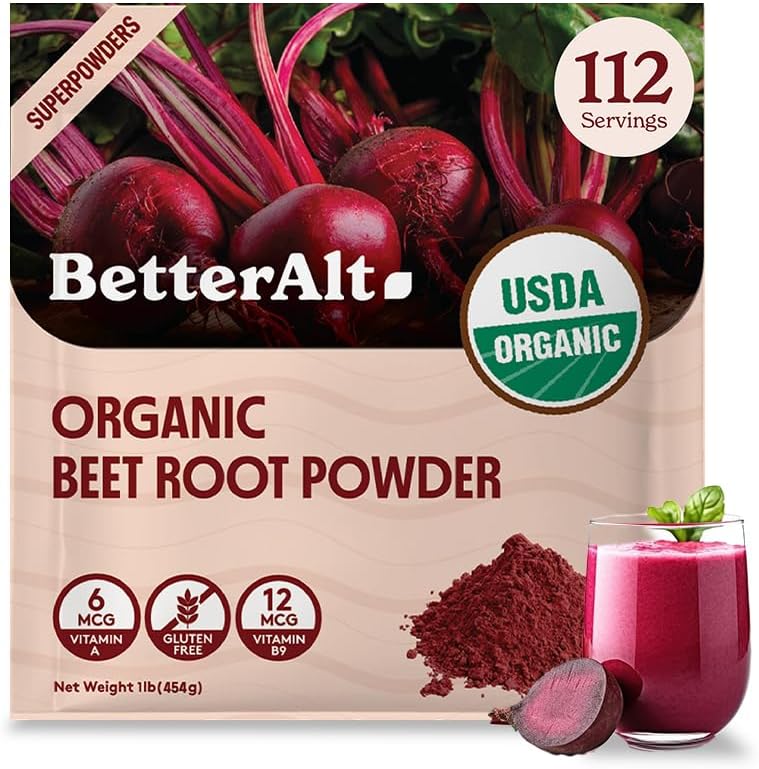 Daha İyi Alt Organik Arıt Kök Toz, USDA sertifikalı - Nitrik Çimento Tamam, Arıt Suyu Toz Süper Gıda Sağlıklı Kalp, Arıtroot Tamam, Arıtroot Toz - 112 Hizmet, 1 lb