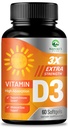 D3 5000 IU Softgels (125 mcg) - Ekstra Güç Vitaminleri D-3 Kemik, Diş, Kas Sağlığı ve Immune Desteği, Hızlı Absorbtion Mini D Softgel, Non-GMO, Gluten Free - 60 Count