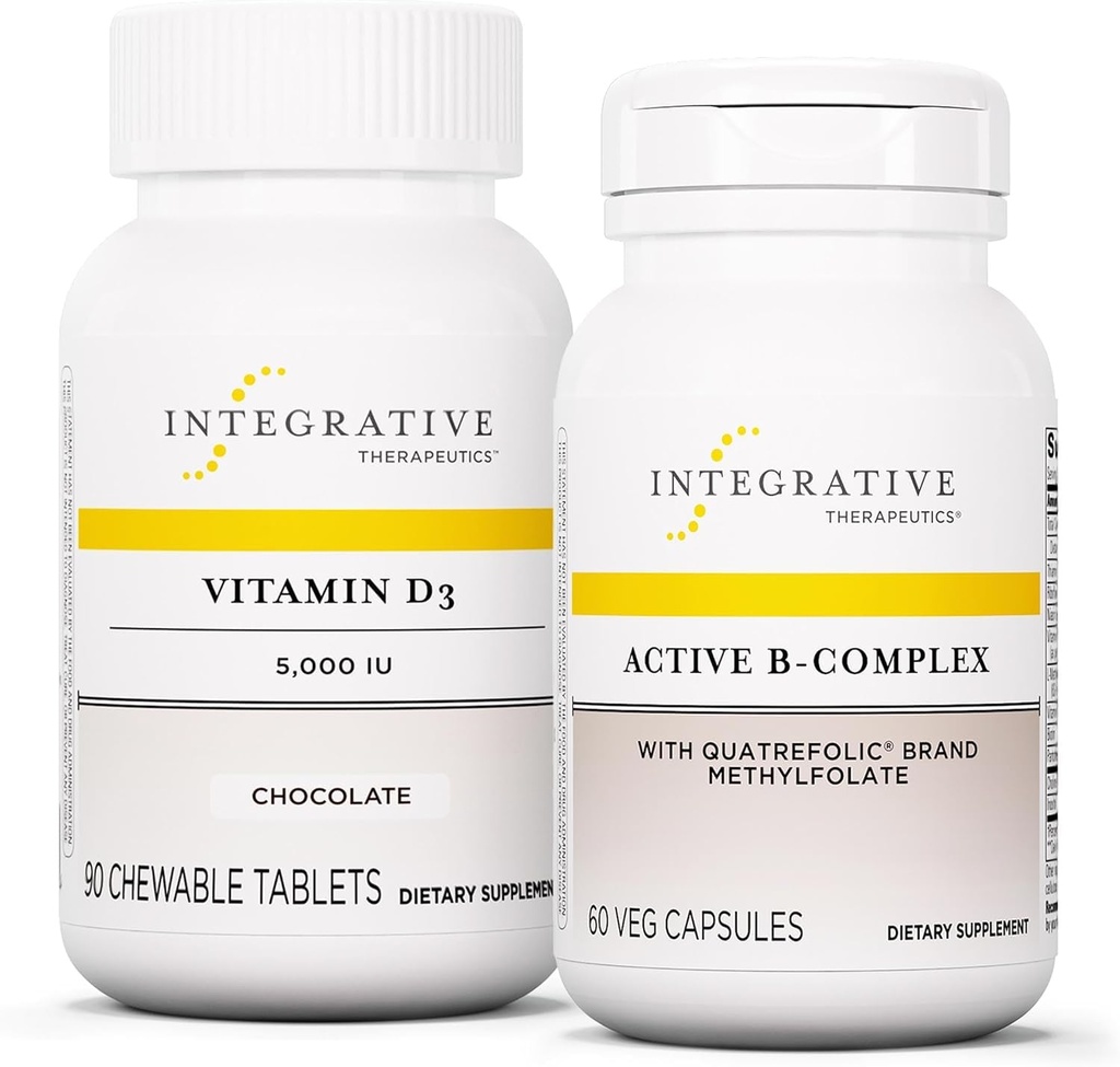 Aktif B-Complex, 60 Capsules & Vitamin D3 125 mcg, 90 Chewables - Enerji Metabolism'i Desteklemek için Active B-Complex * - D3 Kemik Sağlığını Desteklemek * *