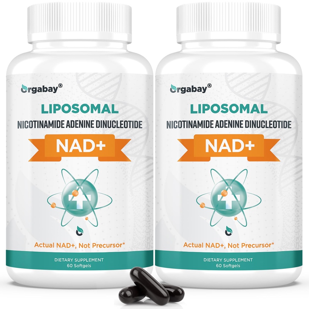 Yagabay Liposomal NAD+ 500 mg, Yüksek Aborpsiyon, TMG 250 mg ile NAD+'yı güçlendirin, Actual NAD Plus Nicotinamid Riboside'dan daha verimli, Destek Hücreleri Enerji, Sağlıklı Ağlama | 120 Softgels