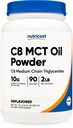 Nutricost C8 MCT Oil Toz 2LBS (32oz) -% 95 C8 MCT Oil Toz Toz