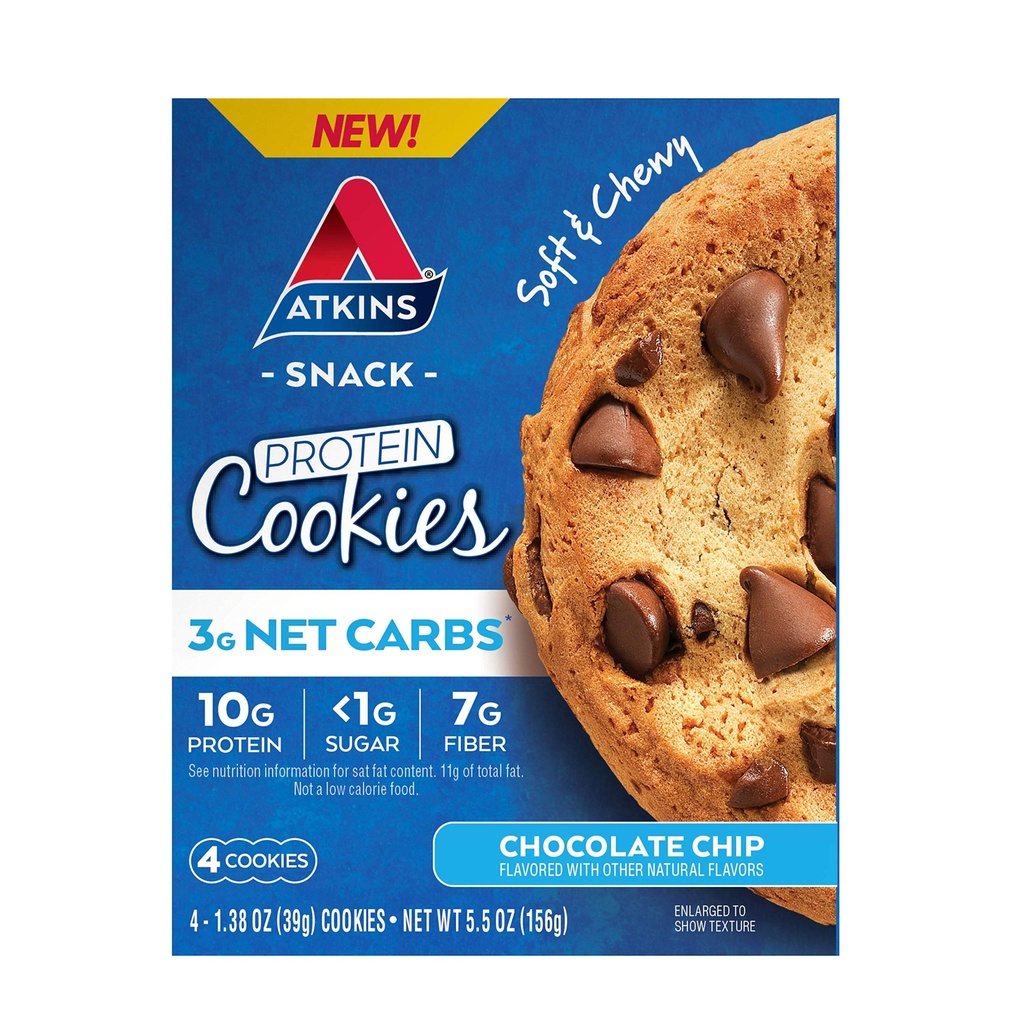 Atkins Protein Shake with 15g Protein, 4g Net Carb, 1g Sugar & Protein Cookie with 10g Protein, 3g Net Carb, 1g Sugar, Keto Friendly, Low Glycemic, 4 Count Bundle