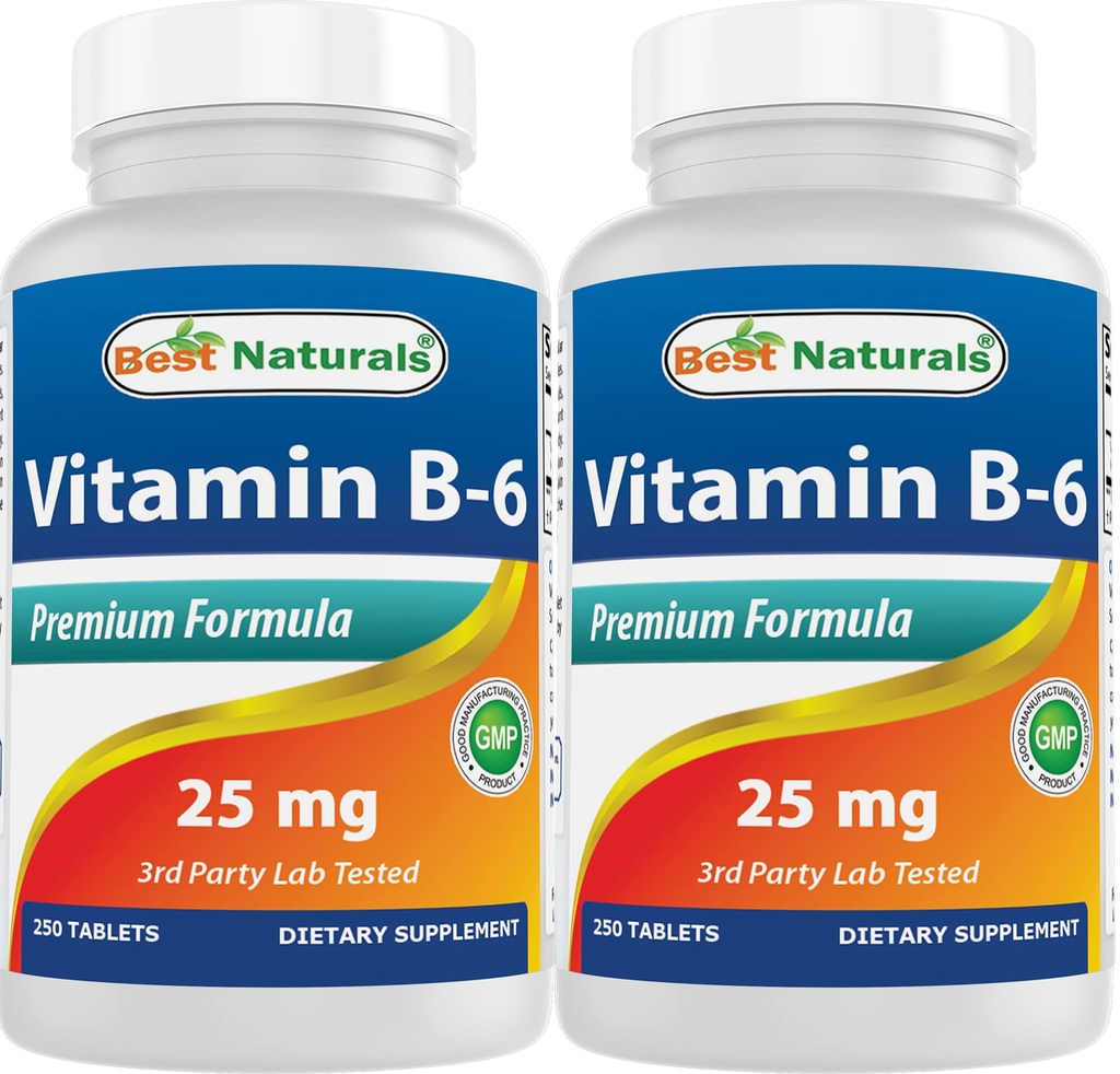 En İyi Doğal Vitamin B6 25 mg 250 Tablet (250 Kont)