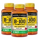 MASON NATURAL Ultra B,100 Kompleksi, 300,Day Supply, Normal Immune Desteği ve Enerji Metabolism için 3 Pack