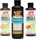Barlean'ın Vegan Omega 3 Algae Oil Liquid Supplement Sche, Flaxseed ve Algae Oil Mix, Ginger Peach ve Pink Lemonade Flavors, EPA ve DHA Fatty Asits