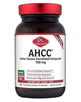 Olympian Labs Premium AHCC Supplement-750 mg of AHCC per Capsule-Depres Immune Health, Liver Function ve Natural Killer Cell Activity- 60 Caps