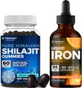 Ultimate Health Sche: Sıvı Iron Supplement & Pure Himalaya Organik Shilajit Gummies for Women & Men - Non-GMO, Vegan, Natural Energy ve Immune Support - 60 Gummies & 30 Hizmet