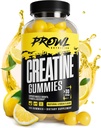 Kretine Monohidrat Gummies - Tinatine Gummies for Men & Women - Muscle growth, Strength, & Recovery - Vegan, Non-GMO, & Gluten-Free - Natural Lemon Flavor - (30 Hizmet, 120 Kont)