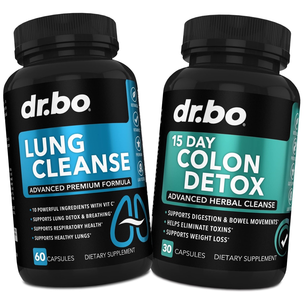 Lung Cleanse & Colon Detox - Herbal Formulaleri Respiratory Health & Bowel Hareketlerini Desteklemek için