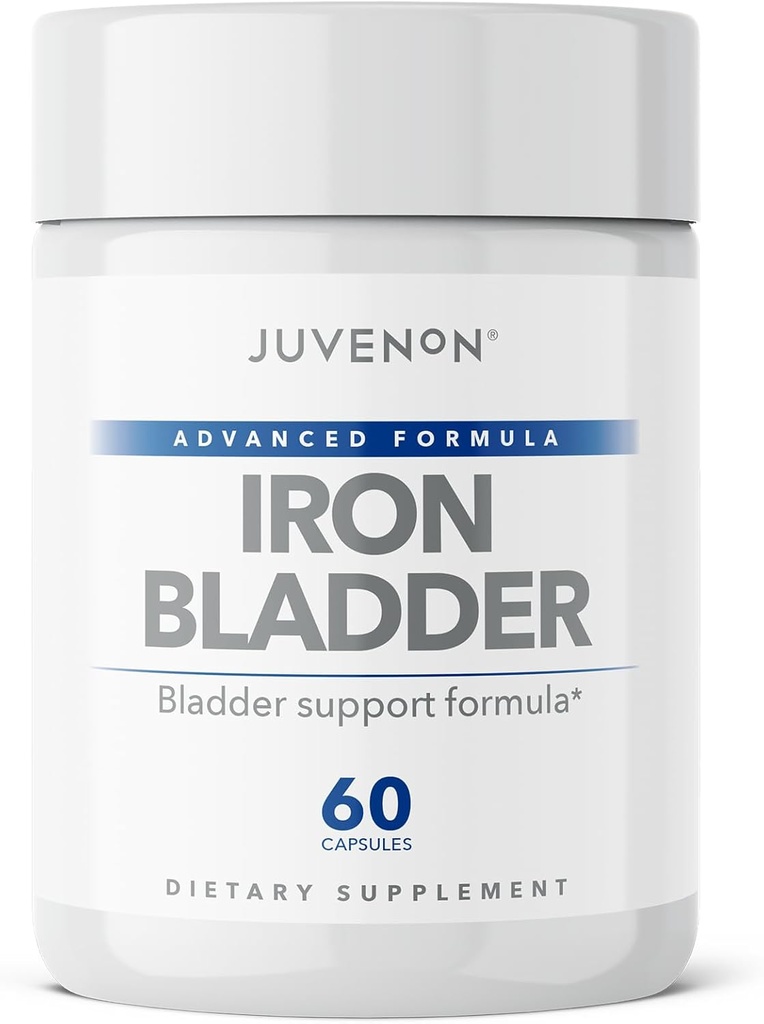 Juvenon Iron Bladder - Sağlıklı Bladder Fonksiyonlu İçin Herbal Supplement - Incontinence Support with Riley Seed Extract, Soy Germ Extract, Saw Palmetto