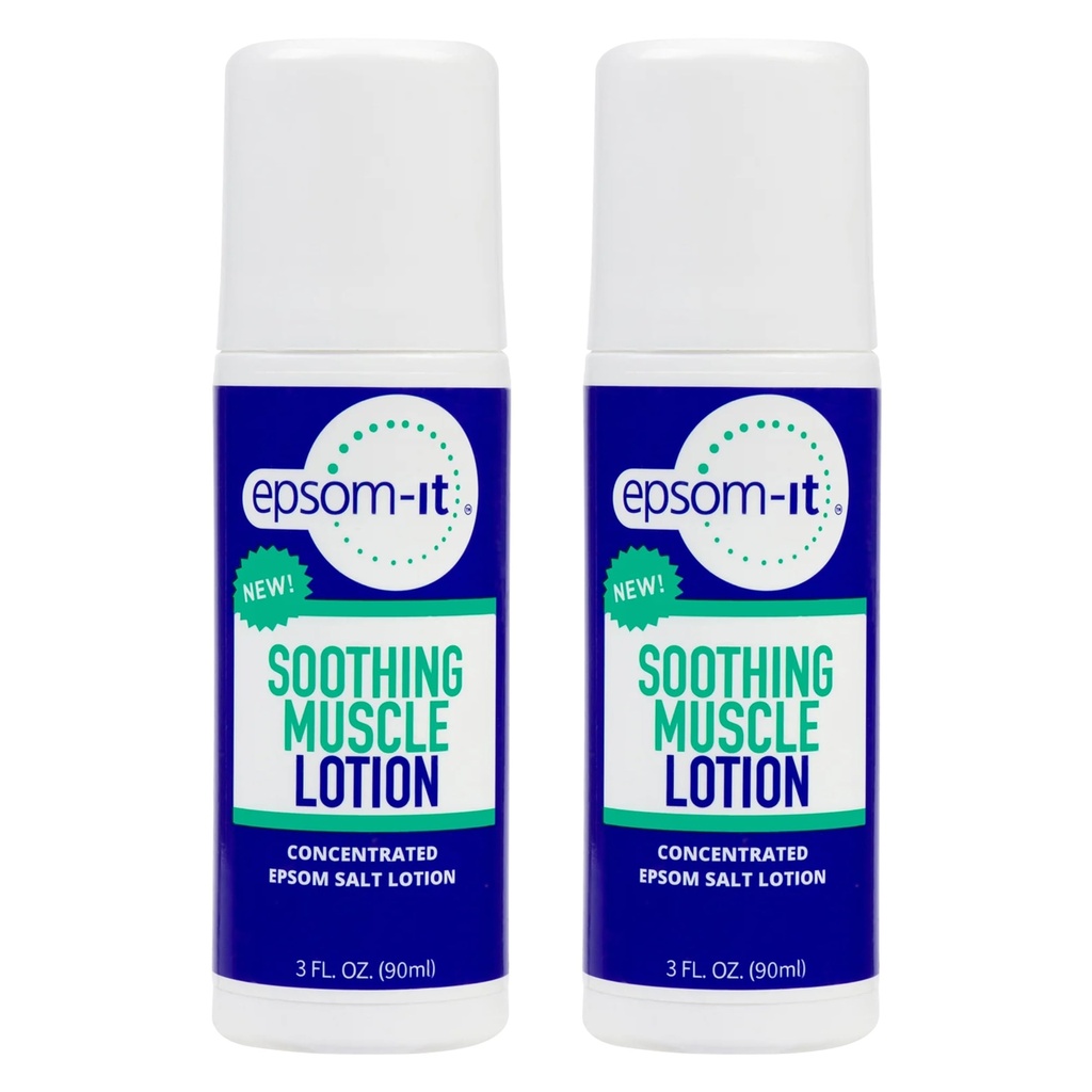 EPSOM-IT Soothing Muscle Lotion - Roll On Epsom Salt Lotion with Arnica for Muscle Stiffness, Leg, Knees and Feet Discomfort, Topical Magnesium Cream, 3oz, 2-Pack