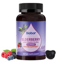 Natural Black Elderberry Gummies 150 mg, Elderberry Meyve C ve çinko ile alıntı, Herbal ElderCraft® Gummies Daily Immune Support for Kids and Yetişkinler, 60 Count
