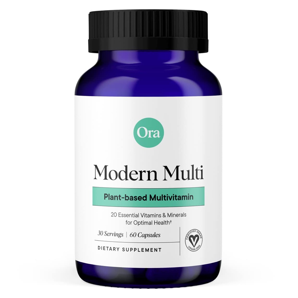 Ora Organik Bitki Kadınlar ve Erkekler için Çokvitamin, Bluelight Koruma - Beyin, Göz, Enerji, Immune, Skin, Saç, Kalp ve Bone Health Support, 60 Vegan Capsules
