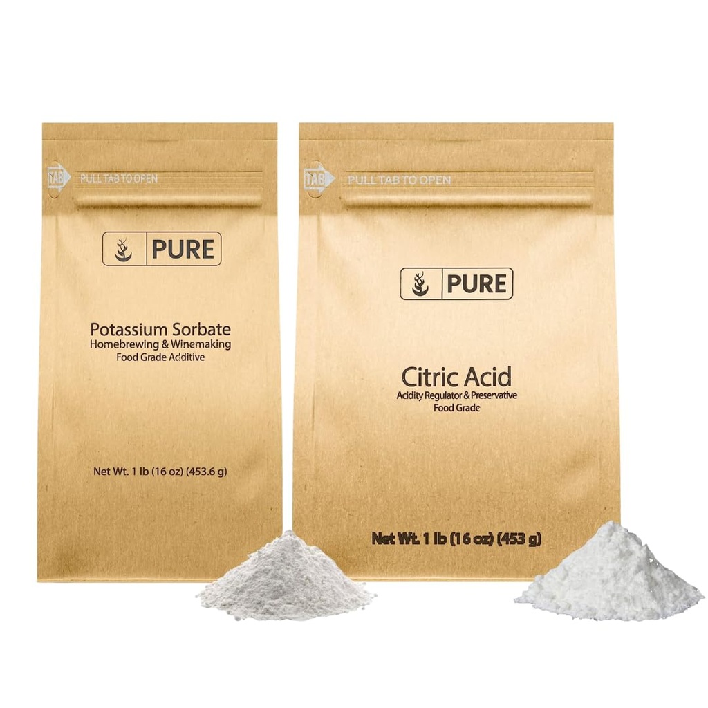 PURE ORIGINAL INGREDIENTS Citric Acid & Potassium Sorbate Bundle, (1 lb Each) Food Grade