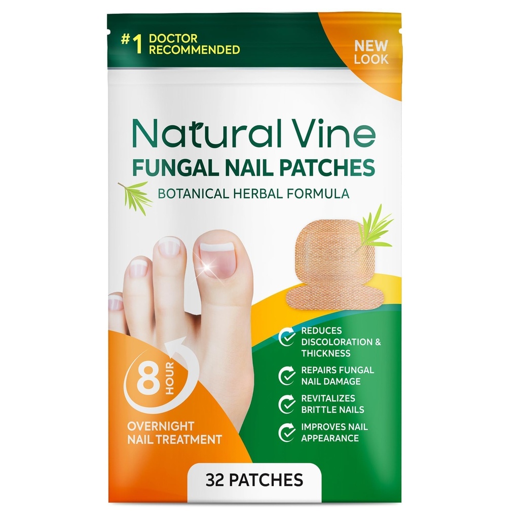 Toenail Fungus Treatment Extra Strength: Nail Fungus Treatment Patches for Toenail and Fingernails - 8-Hour Nighttime Renewal with 1% Tolnaftate - 32 Patches