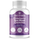 TrueSeaMoss Irish Sea Moss Capsules - 120 Elderberry Capsules (1600 mg) - Prebiyotik Superfood - Boosts Immune & Digestive System - Sağlıklı Skin, Keto Detox, Gut, Ortak Destek