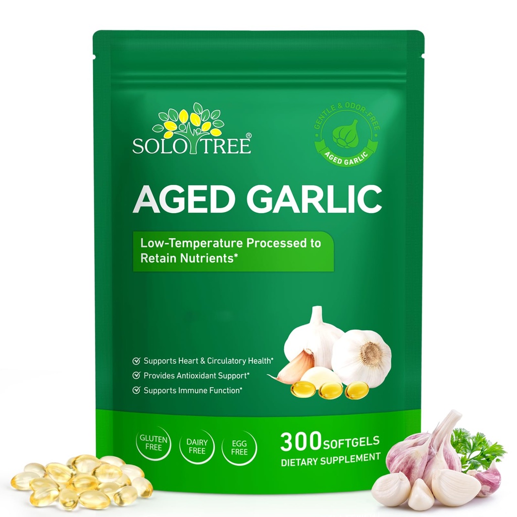 Aged Garlic Extract Odorless Softgels | Daily Garlic Supplement for Heart and Circulatory Support | Provides Antioxidant Benefits and Immune Wellness | Non-GMO Gluten Free Formula | 300 Count