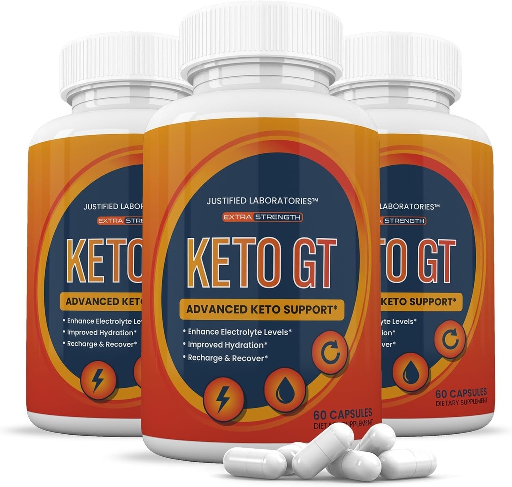 Justified Laboratories (3 Pack Keto GT Zhong Pills 1275MG New & Improv Formula Contains Apple Cider Vinegar Ekstra Virgin Zeytinyağı Toz Yeşil Çay Broşür 180 Capsules