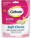 Caltrate 600+D3, Kalsiyum ve Vitamin D3 Tamam Yumuşak Chews, 600 mg (Vanilla Crème Flavor, 60 Kont)