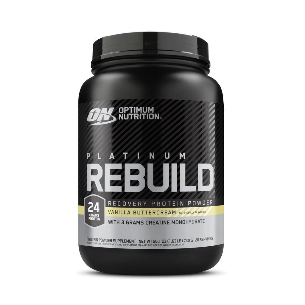 Optimum Beslenme Platinum Rebuild, Premium Platinum, Protein Tozu Tinaine, Vanilla Buttercream, 20 Hizmetler