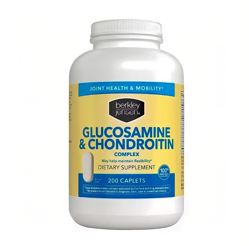 Berkley Jensen Glucosamine Chondroitin MSM Boswellia Kompleksi - Triple Strength Advanced Diyetary Supplement for Commons, Ligaments, Tendons, Bones, Connective Tound Support, 200 Caplets (en 1)