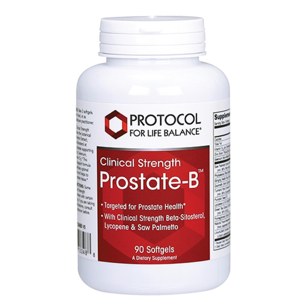 PROTOCOL FOR LIFE BALANCE Prostate-B Klinik Güçlü - Erkekler için Prostate Health Supplement - Beta Sitosterol, Lycopene & Saw Palmetto - Halal & Dairy Free - 90 Softgels