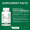 Yeni Zelanda - Mikroalgae Haematococcus Pluvialis'den 12 mg - 60 Soft Gels - GMO & Gluten Ücretsiz - Antioksit - Ortak Hareketlilik ve Post Egzersizi Destekler, Skin & Eye Health