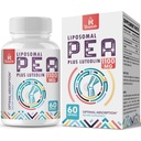 Liposomal Palmitoyl etanolamid 1000 mg + Luteolin 100 mg, Micronized Pea% 99 Yüksek Lisans - Geliştirilmiş Aborpsiyon ve Bioavailability, 60 Softgels