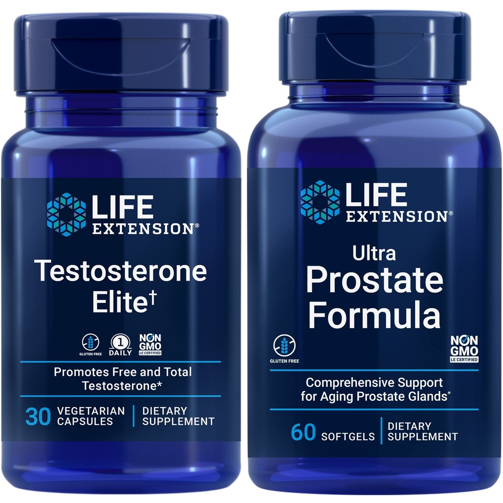 Life Extension testosteron Elite, 30 Vegetarian Capsules | Ultra Prostate Formula, 60 yumuşakgels | Sağlıklı Prostate, testosteron Production Support, Mens for Men