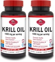 Olympian Labs Antarktika Krill Oil, 1000 mg Astaxanthin, Omega-3, EPA, DHA, Immune, Ortak ve Beyin Desteği, 60 Softgels (Pack of 2)