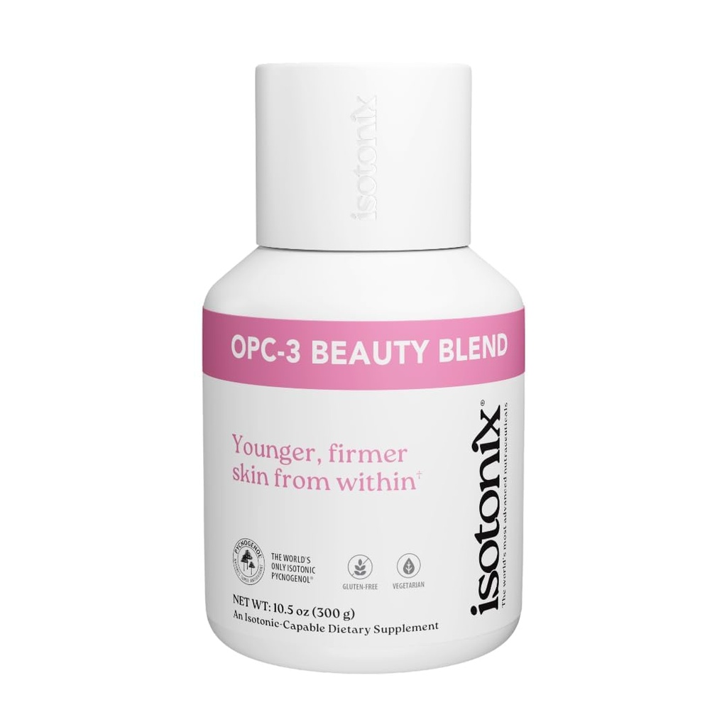 Isotonix OPC-3 Beauty Mix Toz | Collagen Support with Pycnogenol®, Grape Seed & Red Wine Extract | Hair Skin and Nails Supplement with Biotin & Hyaluronic Acid | Antioxy Toz - 90 Servisler