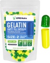 XPRS Nutra Boyutu 2 Boş Kapsüller - 100 Kont Boş Gelatin Capsules - Pills DIY Capsule - Pure Bovine Pill Gel Caps For Do-It- Yourself Supplements (Green/Yellow)