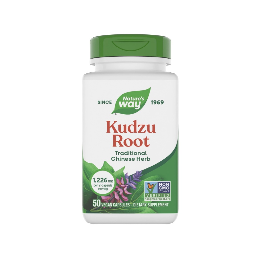 Nature's Way Kudzu Root, 1,226 mg per 2-Capsule Serving, Non-GMO Project Verified, 50 Vegan Capsules (Packaging May Vary)