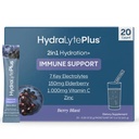 Hydralyte Electrolytes Plus Immunity, Elderberry - Low Sugar Rapid Rehidr Toz - Işıkly Sparkling Electrolyte Toz Paketleri 1.000 mg C ve 300 mg Elderberry (8oz Serve, 20 Count)