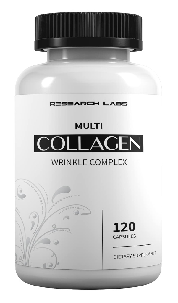 Araştırma Laboratuvarları 120 Collagen Pills - 6000 mg. Grass Fed Deri, Ortaklar, Tendons, Bones, Hair and Nails için Anti-Aging Desteği. Paleo Friendly. Collagen Peptides Toz Supplement