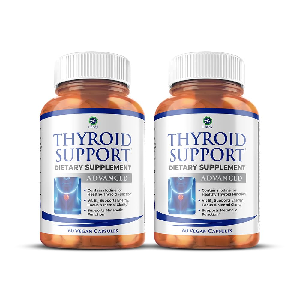 1 Body Yourroid Support Supplement, 90-Day Supply, 2 Pack with B12, Iodine, çinko, Selenium, Ashwagandha, Non-GMO Vegetarian Formula