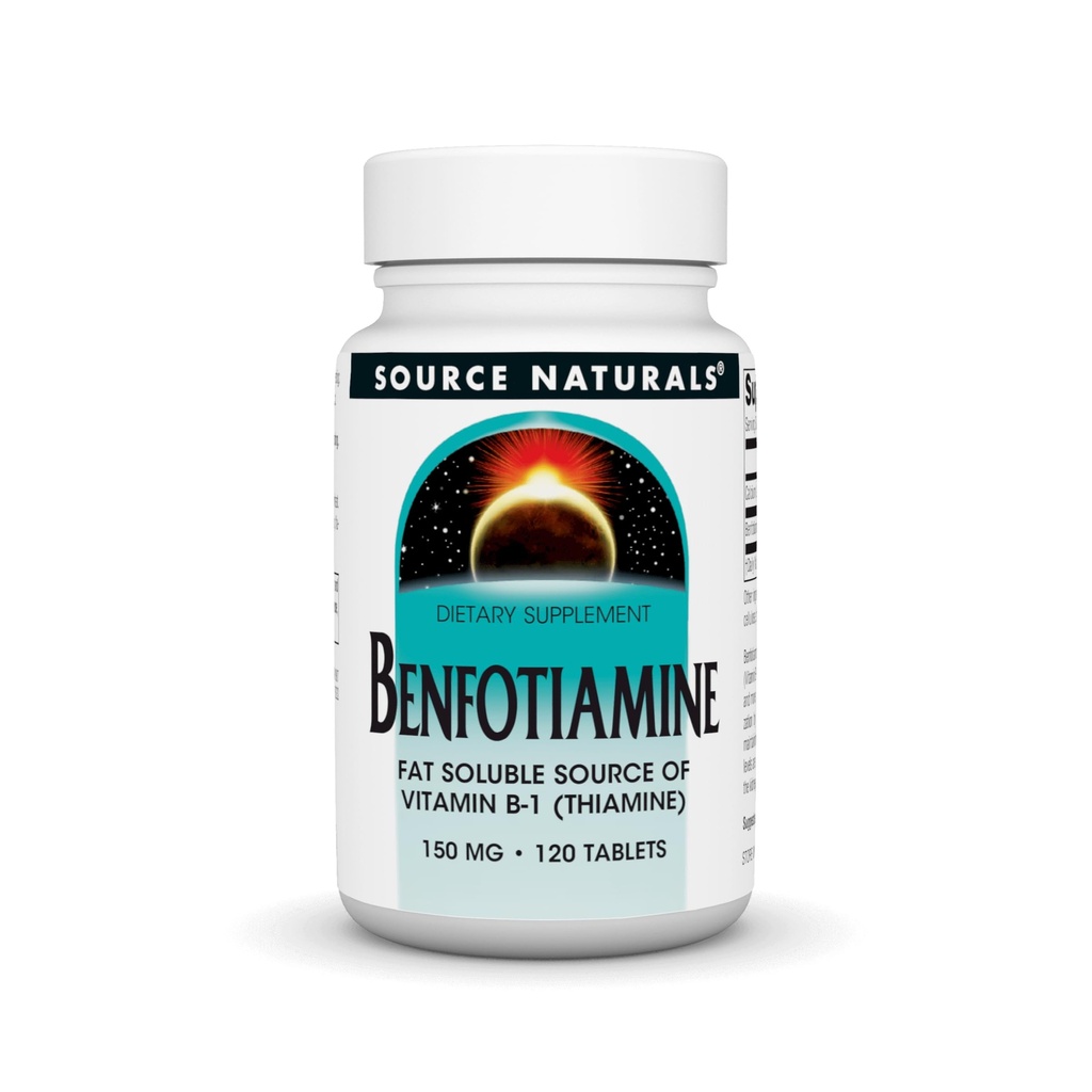 Kaynak Naturals Benfotiamine, Fat Soluable Vitamin B-1, 150 mg - 120 Tablet