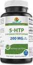 Brieofood 5-HTP 200 mg hizmet başına - 240 Capsules - Sağlıklı Rahatlama için 5Hydroxytryptophan - 3rd Parti Lab Test Edildi