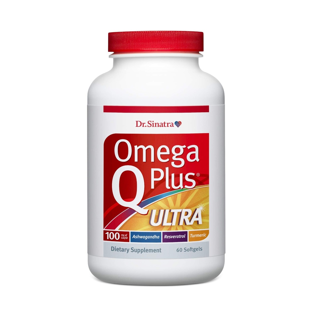 Dr. Sinatra Omega Q Plus Ultra | Gelişmiş, Kalp Sağlığı ve Sağlıklı Aging için Ashwagandha ile Stres Yardımı