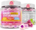 Saç Büyüme Vitaminleri Sıvı-Filled Gummies - Biotin 5000mcg, Hydrolyzed Collagen,, Omega 3-6-9, Hyaluronic Acid, Metilfoate, Meselbalamin -Sağlıklı Saçlar, Skin & Nails Kadınlar için Tamam